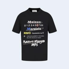 메종 마르지엘라 멀티 컬러 로고 티셔츠 블랙